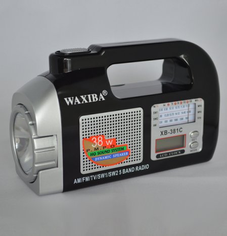 Mini radio cu ceas si lanterna Waxiba XB-381C